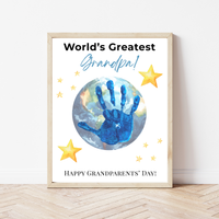 World’s Greatest Grandpa Handprint Craft | Grandparents Day Printable Keepsake for Kids