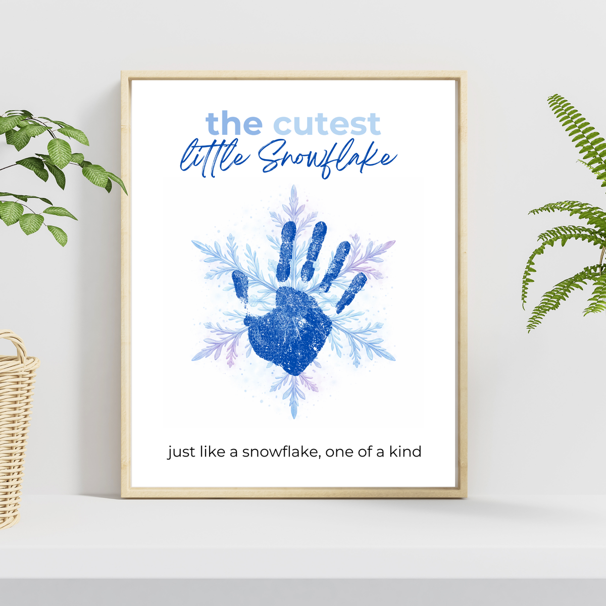 Winter Handprint Snowflake Craft Printable for Kids | Little Snowflake Keepsake Art | One of a Kind Winter Decor PDF