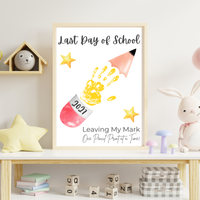 First & Last Day of School Handprint Printable for Kids | School Milestone Keepsake | Leaving My Mark One Pencil Print at a Time