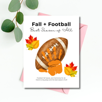 Fall Football Handprint Craft Printable | Fall + Football Best Season of All | Football Keepsake for Kids | Preschool & Classroom Activity