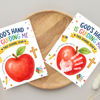 God's Hand Is Guiding Me This School Year Handprint Craft Printable | Christian First Day of School Keepsake