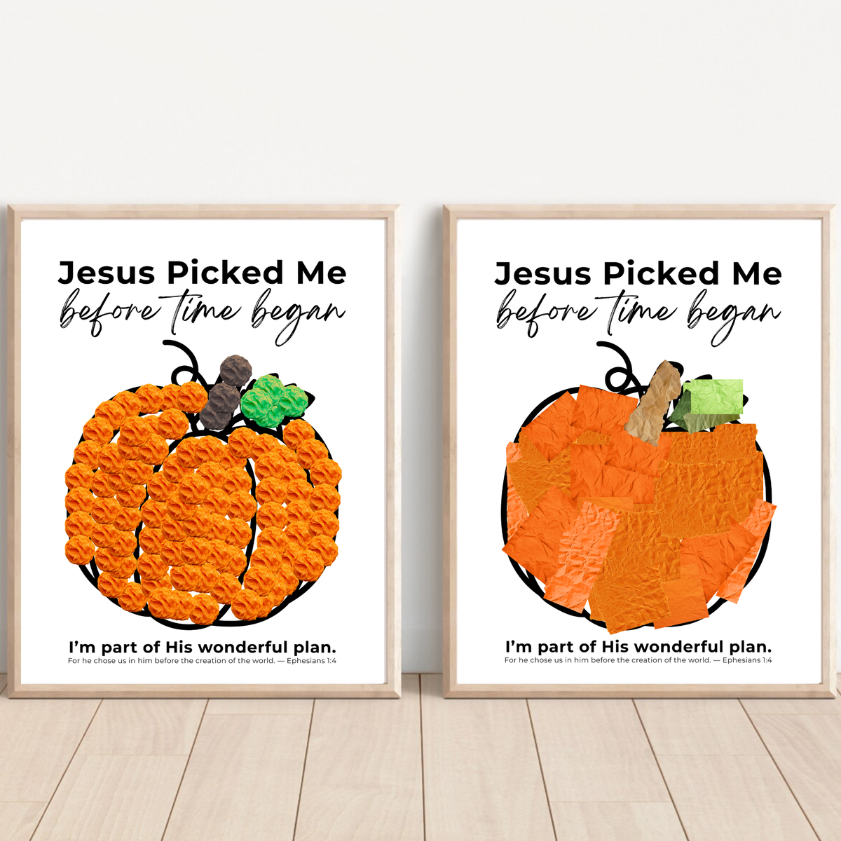 Jesus Picked Me Before Time Began Pumpkin Craft | Christian Fall Printable | Preschool Thanksgiving Activity