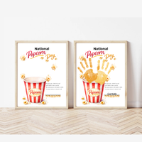 National Popcorn Day Handprint Craft for Kids | Preschool Fine Motor Printable Activity