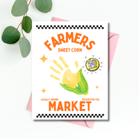 Farmers Market Sweet Corn Handprint Craft Printable, Corn Handprint Keepsake, Fall Harvest Activity, Preschool Kindergarten Thanksgiving PDF