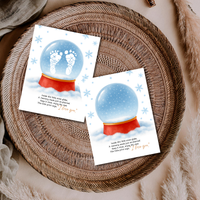 Snow Globe Handprint & Footprint Craft | Winter Keepsake Printable | Preschool Handprint Activity | Baby Footprint Memory Craft