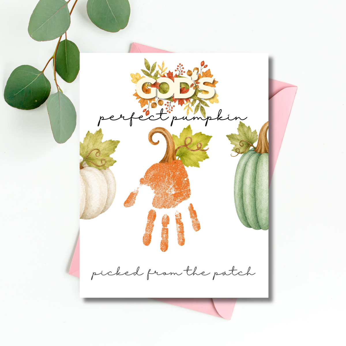 God’s Perfect Pumpkin Handprint Craft Printable | Christian Fall Keepsake | Pumpkin Handprint Activity for Kids | Preschool & Sunday School Craft