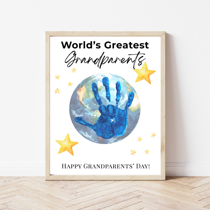 World’s Greatest Grandparents Handprint Craft | Grandparents Day Printable Keepsake for Kids