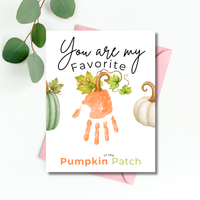 You Are My Favorite Pumpkin in the Patch Handprint Craft Printable, Pumpkin Handprint Keepsake, Baby's First Fall, Preschool Autumn Activity