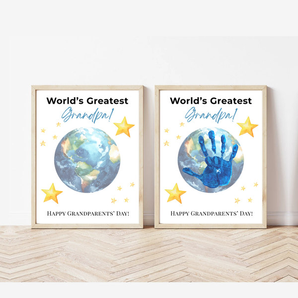 World’s Greatest Grandpa Handprint Craft | Grandparents Day Printable Keepsake for Kids