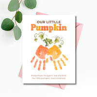 Pumpkin Handprint & Footprint Craft Printable | Our Little Pumpkin Keepsake | Fall Baby Handprint Craft | Preschool Autumn Activity | Digital Download
