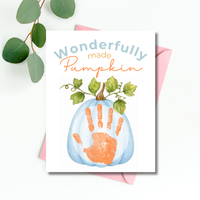 Blue Pumpkin Handprint Craft Printable | Wonderfully Made Pumpkin Keepsake | Fall Handprint Activity for Kids | Preschool Autumn Craft | Digital Download