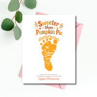Pumpkin Pie Footprint Craft Printable, Sweeter Than Pumpkin Pie Keepsake, Baby Footprint Art, Thanksgiving Craft for Kids, Fall Printable PDF