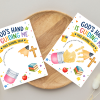 God's Hand Is Guiding Me This School Year Handprint Craft Printable | Christian First Day of School Keepsake