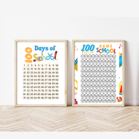100 Days of School Printable Activities | 100 Chart & Color by Number Classroom Worksheets for Kids