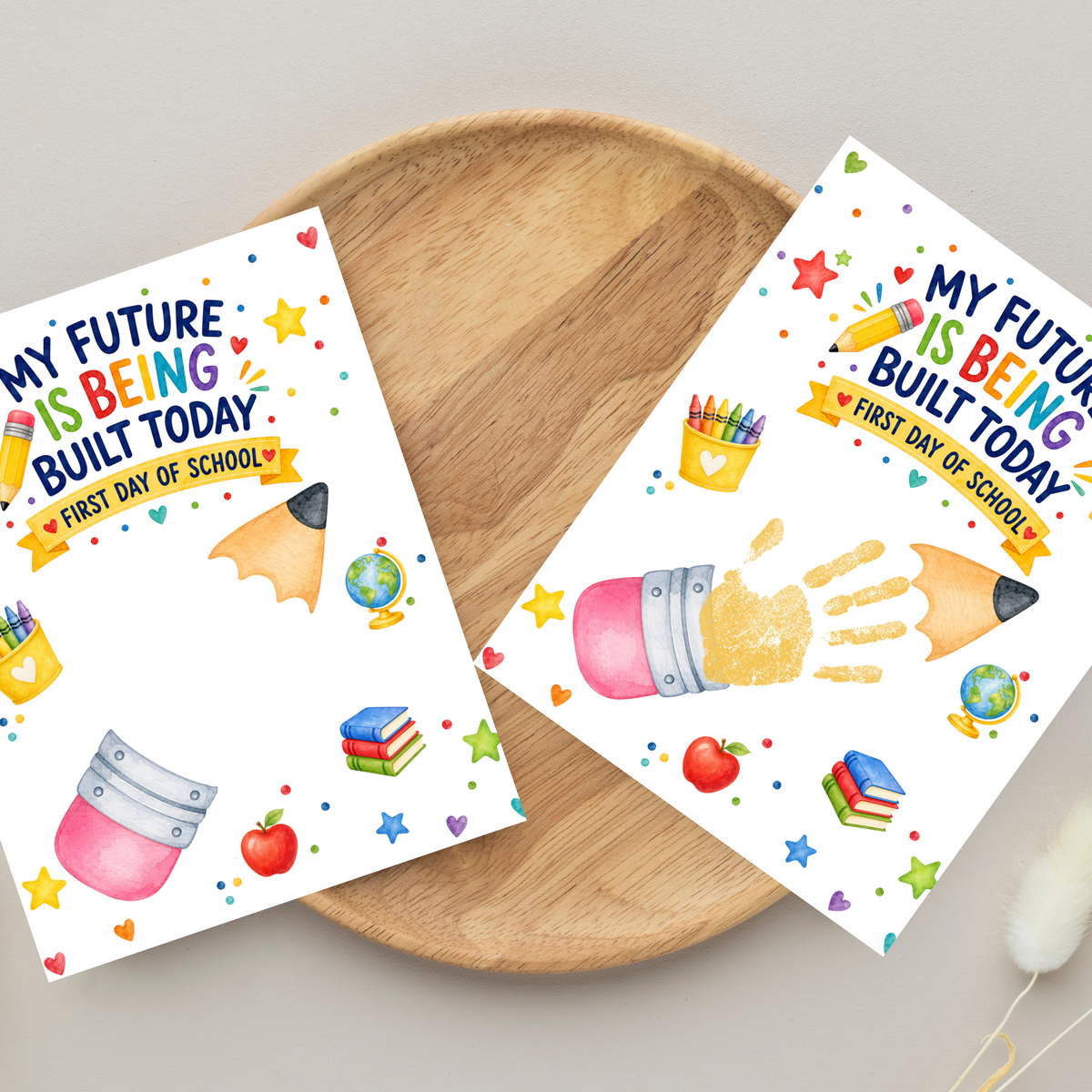 My Future Is Being Built Today Handprint Craft Printable | First Day of School Pencil Keepsake | Preschool & Kindergarten PDF
