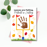 Football Handprint Craft Printable | Leaves Are Falling Football Is Calling | Fall Football Keepsake Activity for Kids | Preschool Printable