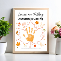 Leaves Are Falling, Autumn Is Calling Handprint Craft | Fall Handprint Printable | Preschool Autumn Keepsake | Kindergarten Fall Activity