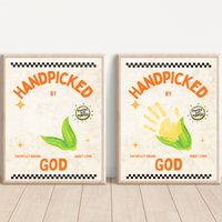 Handpicked by God Corn Handprint Craft | Christian Thanksgiving Printable | Preschool Fall Keepsake