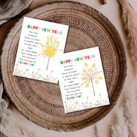 Happy New Year Sparkler Poem Handprint & Fingerprint Craft | New Year's Printable | Preschool New Year Keepsake | Kindergarten 2027 Activity