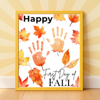 Happy First Day of Fall Handprint Craft | Autumn Keepsake Printable | Preschool Fall Handprint Activity | Classroom & Homeschool Fall Craft