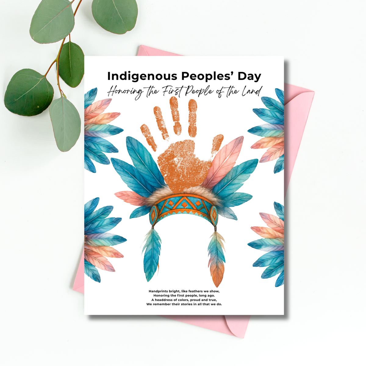 Indigenous Peoples' Day Handprint Craft | Native American Heritage Printable | Preschool & Kindergarten Keepsake Activity