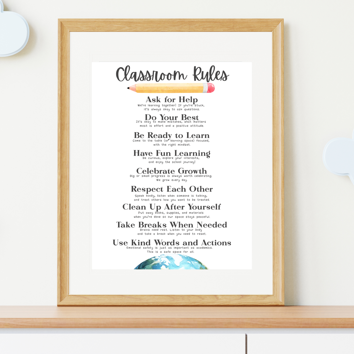 Classroom Rules Printable Poster Set | Preschool Classroom Decor | Classroom Rules Wall Art | Teacher Classroom Poster | Homeschool Classroom Decor