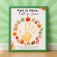 Fall Is Here, Full of Cheer Handprint Craft | Fall Wreath Keepsake | Autumn Printable for Kids