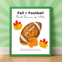Fall Football Handprint Craft Printable | Fall + Football Best Season of All | Football Keepsake for Kids | Preschool & Classroom Activity