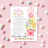 Grandma Grandparents Day Handprint Craft for Kids | God Picked You to Be My Grandma Christian Keepsake