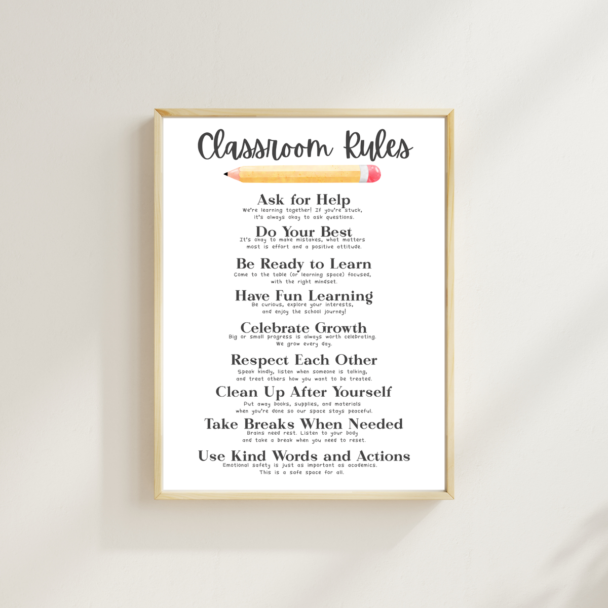 Classroom Rules Printable Poster Set | Preschool Classroom Decor | Classroom Rules Wall Art | Teacher Classroom Poster | Homeschool Classroom Decor