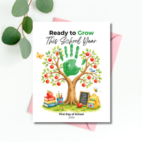 Ready to Grow This School Year Handprint Craft Printable, First Day of School Keepsake, Apple Tree Handprint Activity, Preschool Kindergarten PDF