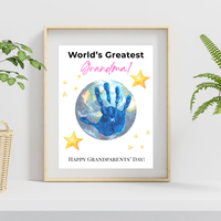 World’s Greatest Grandma Handprint Craft | Grandparents Day Printable Keepsake for Kids