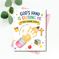 God's Hand Is Guiding Me This School Year Handprint Craft Printable | Christian First Day of School Keepsake