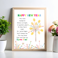 Happy New Year Sparkler Poem Handprint & Fingerprint Craft | New Year's Printable | Preschool New Year Keepsake | Kindergarten 2027 Activity