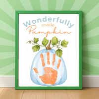 Blue Pumpkin Handprint Craft Printable | Wonderfully Made Pumpkin Keepsake | Fall Handprint Activity for Kids | Preschool Autumn Craft | Digital Download