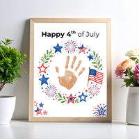 4th of July Handprint Wreath Craft for Kids | Patriotic Preschool & Kindergarten Activity | Independence Day Printable