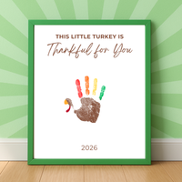 This Little Turkey Is Thankful for You Handprint Craft | Thanksgiving Keepsake Printable