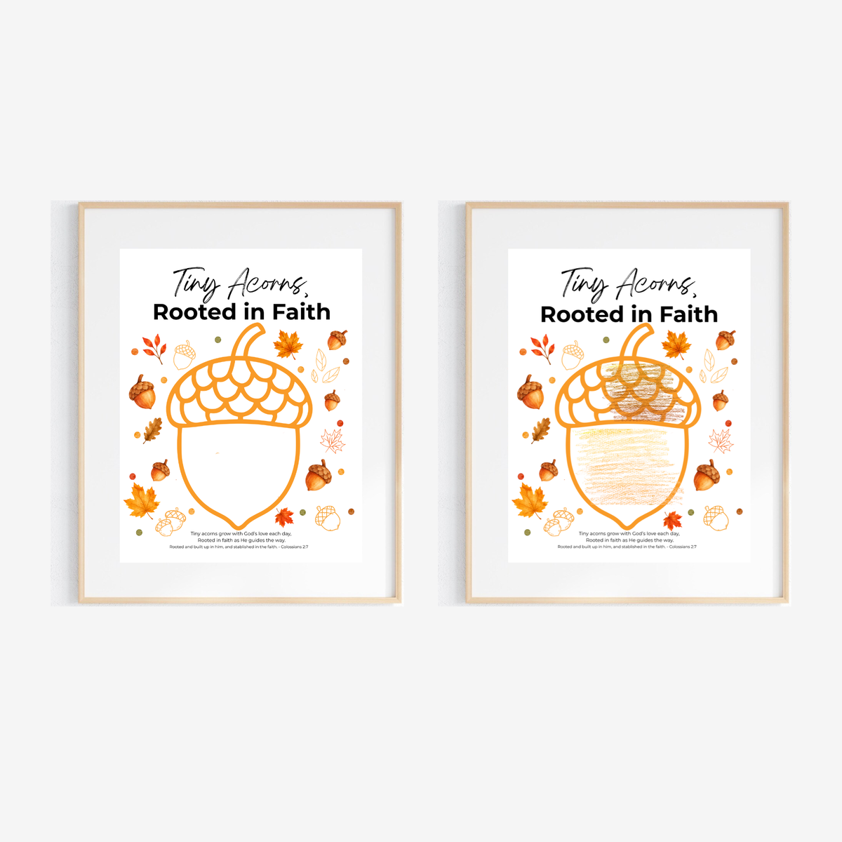 Christian Fall Acorn Fingerprint Craft for Kids | Tiny Acorns Rooted in Faith Bible Fine Motor Activity
