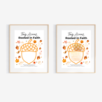 Christian Fall Acorn Fingerprint Craft for Kids | Tiny Acorns Rooted in Faith Bible Fine Motor Activity
