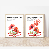 Remembrance Day Handprint Craft for Kids | September 11 Poppy Printable Keepsake | We Will Never Forget