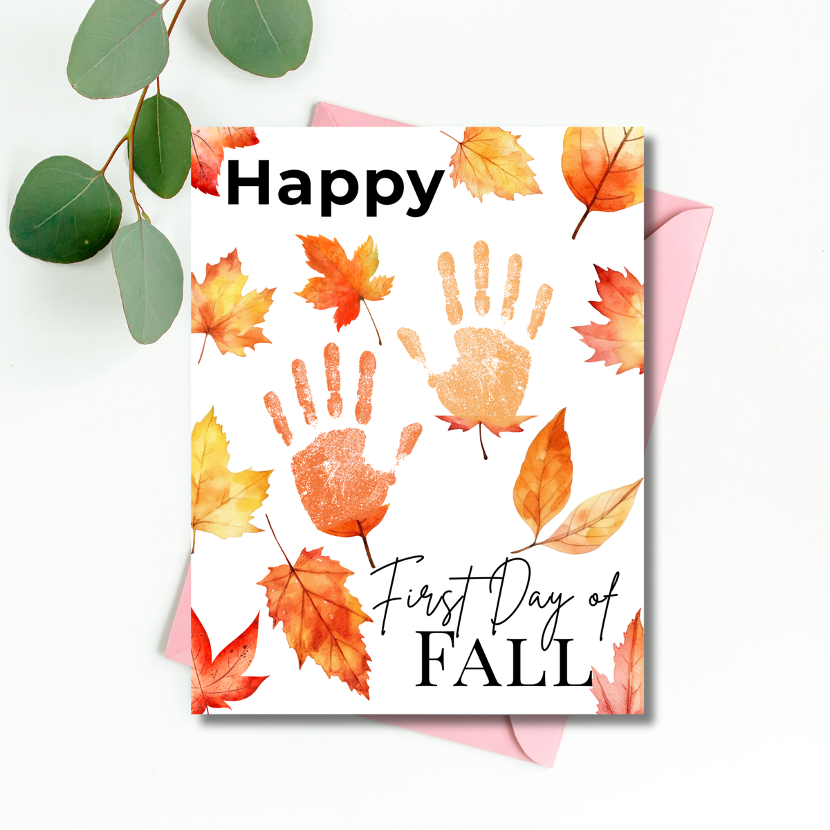 Happy First Day of Fall Handprint Craft | Autumn Keepsake Printable | Preschool Fall Handprint Activity | Classroom & Homeschool Fall Craft