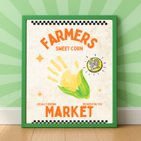 Farmers Market Sweet Corn Handprint Craft Printable, Corn Handprint Keepsake, Fall Harvest Activity, Preschool Kindergarten Thanksgiving PDF