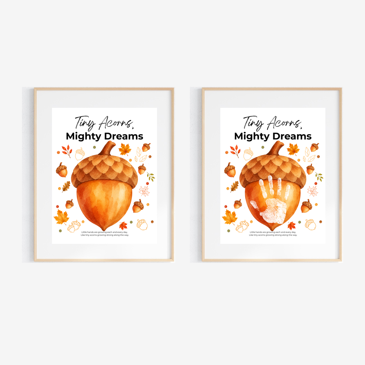 Fall Acorn Handprint Craft for Kids | Tiny Acorns Mighty Dreams Preschool Autumn Activity & Keepsake