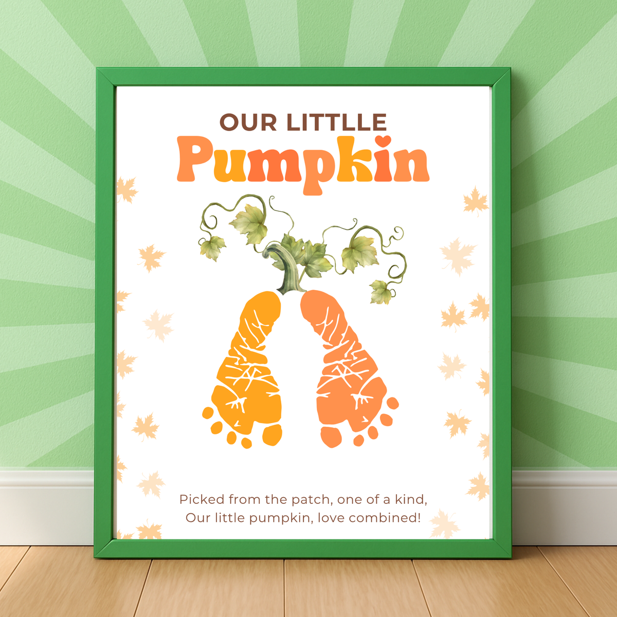 Pumpkin Handprint & Footprint Craft Printable | Our Little Pumpkin Keepsake | Fall Baby Handprint Craft | Preschool Autumn Activity | Digital Download