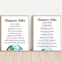 Classroom Rules Printable Poster Set | Classroom Decor | Preschool, Kindergarten & Elementary Classroom Expectations