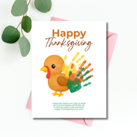 Happy Thanksgiving Turkey Handprint Craft Printable | Thanksgiving Handprint Keepsake | Preschool Fall Activity PDF