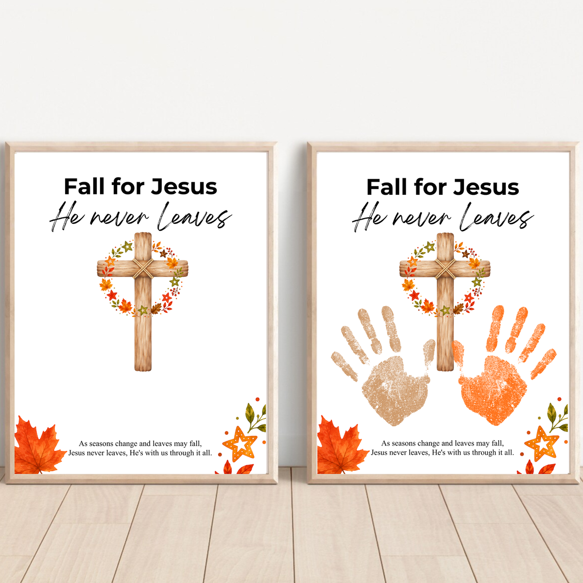 Fall for Jesus Cross Handprint Craft | Christian Fall Printable | Autumn Keepsake for Kids