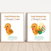 God Picked Me, A Thankful Creation Handprint Craft Printable | Christian Thanksgiving Activity | Preschool Turkey Keepsake