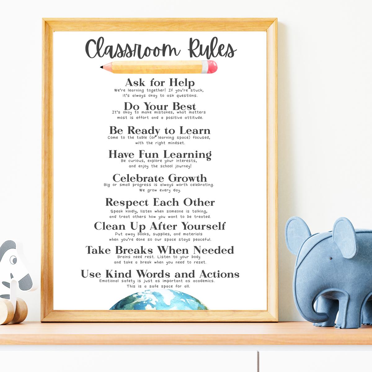Classroom Rules Printable Poster Set | Preschool Classroom Decor | Classroom Rules Wall Art | Teacher Classroom Poster | Homeschool Classroom Decor