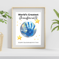 World’s Greatest Grandparents Handprint Craft | Grandparents Day Printable Keepsake for Kids